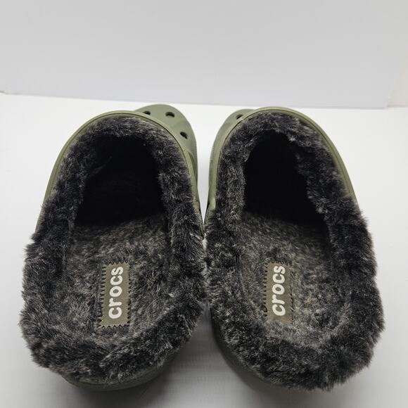 Crocs Baya Faux Fur Lined Clog Slip On Green 15990 Women’s Size 7 Mens Size 5 - Picture 7 of 9